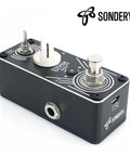 Side view of Triple Loop Pedal With Three 30 Minute Tracks, USB Transfer Per Track, unlimited overdubs, true bypass, black finish.