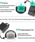 Stator Coil CDI Wiring Harness For 4 Stroke ATV KLX 50cc 70cc 110cc 125cc Quad showing CDI Box and Voltage Regulator