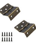 Snazzy Antique Bronze Three Folding Hinges 43mm Wide 2Pcs Decorative Cabinet Door Hardware with screws for easy upgrades.
