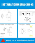 Installation instructions for Two Pack LED Outdoor Wall Lights 14W 2700K Matte Black Aluminum Up Down Cylinder Exterior