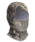 Camo Balaclava Face Mask With Mesh Breathable Holes For Men And Women, featuring camo pattern and mesh panels, side view