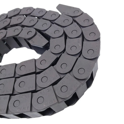Coiled Long Black Nylon Cable Drag Chain Wire Carrier 2M 2000mm 10x15mm Internal Size Beefed Up Reinforced PA66 Cable Guide