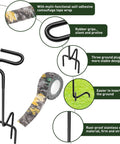 2 Pack Ground Bow Holder Set For Hunting Practice Ready To Go Ground Stake Bow Stand with Camouflage Tape and Rubber Coated Build