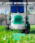 13 Inch Cordless Lawn Mower With 5 Height Settings 20V Brushless Motor Ideal for Garden Yard and Small Farm Lightweight No Fuss Walk Behind Includes 4Ah Battery And Charger For Quick Clean Cuts, front view