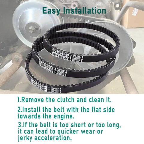 Go Kart Drive Belt 203589 Fits Coleman KT196 CK196T Manco 5959 Comet 203589 30 Series Torque Converter Asymmetrical Belt installed