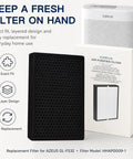 5-In-1 Air Purifier Filter Replacement For GL-FS32 True HEPA H13 with packaging and white air purifier in background.