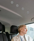 Car interior with Car Roof Headliner Repair Button Kit Easy Install 50 Pieces Upholstery Pins Snap Rivets Retainer installed.
