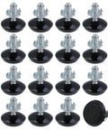 Smooth Setup Guaranteed Every Single Day 16 Pieces 1/4 20 Adjustable Furniture Leveling Feet with T Nuts, heavy duty rubber base.
