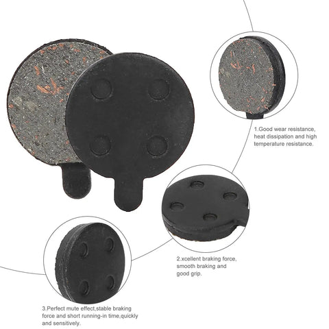 Semi Metal Brake Pads For 10 Inch Electric Scooter, 4 Pairs Bike Disc Pad Set, showing front and side view details