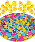 Duck Pond Matching Carnival Game For Kids Kid Friendly Inflatable Pool Play Set With 20 Plastic Ducks Featuring Number Pairs