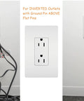 Ultra Thin Outlet Concealer Kit For Inverted Outlets, Cord Concealer And Flat Extension Cord With Multi Outlet Power Strip installed