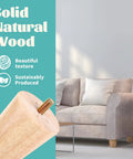 Solid Rubber Wood Furniture Legs Two Inch Round Set Of Four Mid Century Modern Replacement Feet For Sofa Couch Bed Or Desk With Full Hardware Included Built Hella Tough And Ready For Any Quick Upgrade close-up of natural wood leg with screw detail.