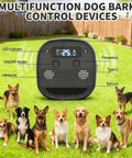 Ultrasonic Dog Bark Control Device With Sensor Tech, Remote, And Adjustable Modes For Indoor Outdoor Use, Rechargeable Bark Deterrent With 15-35KHz Frequency, Keeps Your Home Quiet And Your Nerves Chill. black wall-mounted unit shown in backyard