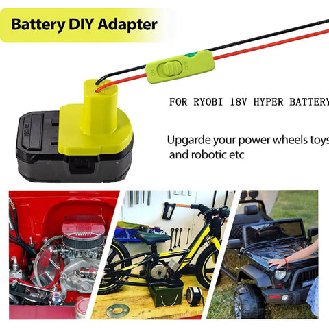 Battery Adapter Conversion Kit with Wire Terminals for DIY Ride On Trucks RC Cars and Robotics Toys Universal Battery