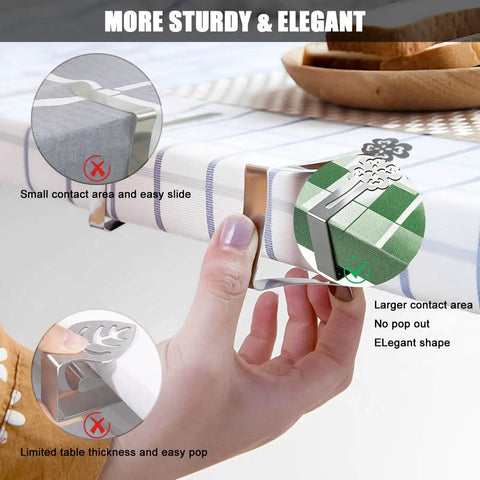 Heavy Duty Tablecloth Clips For Outdoor Tables 10 Pack Windproof Stainless Steel Clips Clamp Set Keeps Tablecloth Flat And Secure