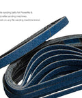 10 Pack P80 Sanding Belts 13Mm X 457Mm Heavy Duty Zirconium Abrasive for Powerfile and Dynafile machines.