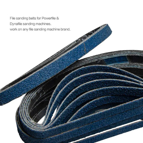 10 Pack P80 Sanding Belts 13Mm X 457Mm Heavy Duty Zirconium Abrasive for Powerfile and Dynafile machines.