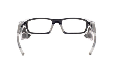 Leaded Radiation Protective Eyewear With TR-90 Frame And Side Shields RG-17012-BK, front view with clear side shields and nose pads