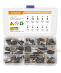 40 Pack Carbon Brush Set for Electric Motors with 10 Sizes replacement parts in plastic case for power tools.