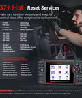 Mechanic using LR V3.0 2026 Bi-Directional OBD2 Scanner for Land Rover and Jaguar diagnostics with selectable service menu.