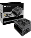 Beefy 850W ATX 3.1 Power Supply With Native PCIe 5.1 Connector, 80 Plus Gold Efficiency, Smart Zero Fan, Quiet Operation, 12V 2x6 Pin Support, Rugged Build, 5 Year Warranty For High End Gaming Rigs boxed Thermaltake unit
