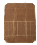 Waxed Canvas Go-To Chef Knife Roll Bag for Camping and Travel, durable khaki knife carrier with secure slots.