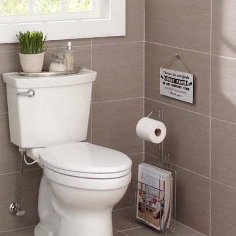 Do Not Flush Anything Except Toilet Paper Sign, Solid Wood Hanging Bathroom Rules Decor, Rustic Farmhouse Style on wall