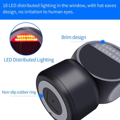 Close-up of 2D QR Barcode Scanner Omnidirectional Hands Free Automatic Barcode Reader showing LED lights and rubber ring.