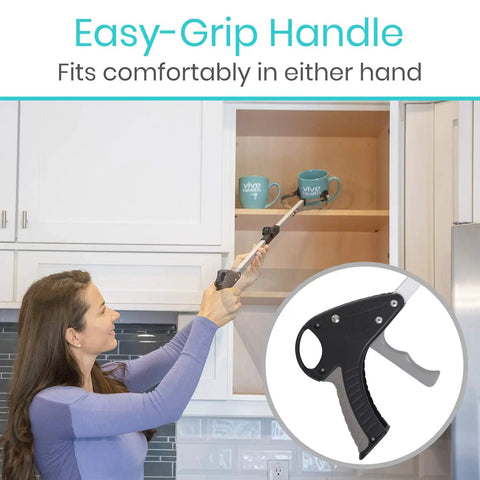 Foldable Suction Reacher Grabber Tool for Seniors and Disabled, 32 Inch Reach, Heavy Duty Picker for Trash, Cups, Behind Furniture and High Shelves, No Bending, Easy Grab Grabber With Folding Design