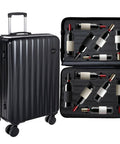 TSA-approved 12 bottle wine travel case with foam inserts and lock for safe air transport.