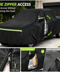 Hella Durable Oxford Pickup Truck Cover Compatible With Tesla Cybertruck 2024 Through 2026 with side zipper access displayed.