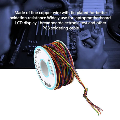 Spool of 280M 30AWG Copper Test Wire With Eight Color Insulation Eight Wire Bundle Tinned Copper Core