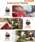 Precision HVLP Spray Gun For Auto Paint Jobs, Equipped With A WideTip Nozzle for small to medium projects and even coverage.