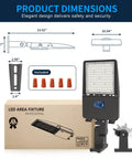 Dimensions and components of LED Parking Lot Light With Adjustable Slip Fitter 21000 Lumens 140 LM Per Watt 5000K