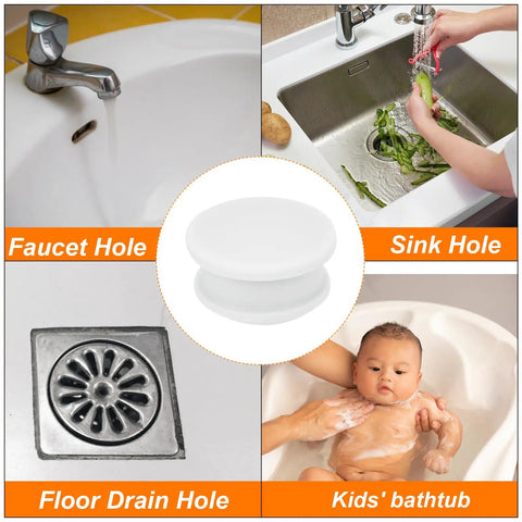Straight Up Silicone Snap In Hole Plugs Feature A Dead Reliable Waterproof Seal Cover For No Drama Kitchen Panel Patching Flush Mount Rubber Bulkhead Caps 17mm White Round Shape Pack Of Four in use covering faucet and sink holes.