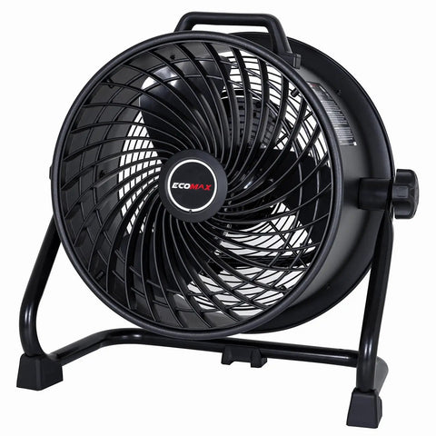 Black 16-Inch Industrial Drum Fan with 3 Speed Settings, all-metal design, ideal for commercial spaces, garages, and gyms.