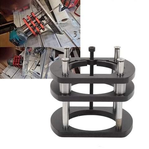 Premium Router Lift System With Smooth Height Adjustment And Durable Aluminum Build For Knocking Your Woodworking Projects Out Of The Park With Rock Solid Four Jaw Clamping And Sweet Precision, close-up view of adjustable lift components.