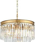 Gold Finish 3 Tier Crystal Chandelier Ceiling Light With Real K9 Crystals Circular Hanging Pendant for glamorous interiors