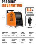 Diagram showing Heavy Duty Air Mover Blower Fan For Drying, Cooling, And Ventilating with 355 CFM, 185° rotating head, and size details