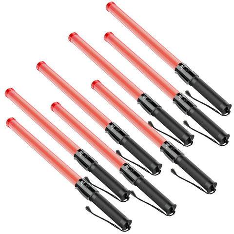 8 Pack 21 Inch LED Traffic Wand With Side Clip For Airport Parking And Car Directing Highly Visible Safety Light Wands