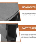 Kickass Multi Layer Closet Hanging Storage Bag And Solid Non Woven Wardrobe Organizer with reinforced seams showing grey fabric and compartments.