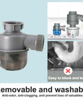 Visible One And A Half Inch P Trap Upgrade with Clean Cup in kitchen and bathroom use, highlighting odor-blocking, no-clog features