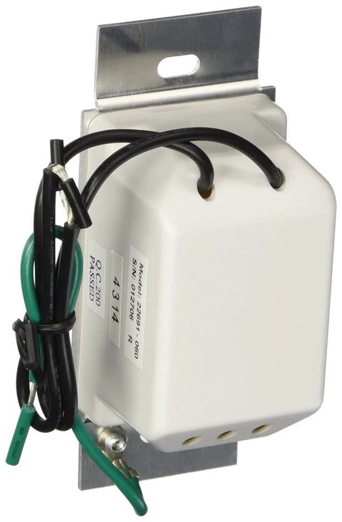 Back view of Ceiling Fan Wall Control For Original Fans, 3-Speed Stepped Switch, Indoor Use, White 22691 with wiring visible