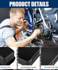 Mechanic using 68 Piece Tool Box Organizer Tray Set With 5 Sizes XL L M S XS for motorcycle maintenance, features include anti-slip feet and handle.