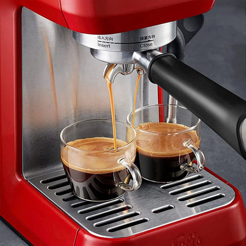 Espresso Machine With Milk Frother For Lattes And Cappuccinos, Home Office Coffee Maker With 1.7 Liter Water Tank, Glass Carafe