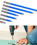 Top Tier PH2 Cross Screwdriver Bits Set 7pcs Magnetic Drill Kit Alloy Steel Size Range For Cars Repairs Motorcycles And Computers Heavy Duty Performance, seven blue bits with drill use