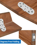 Heavy Duty Zinc Alloy Flip Top Hinges For Folding Tables, 3.1 X 1.18 Inch on wooden surface with polished silver finish.