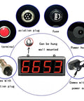Hella Relentless Dual Laser Digital Counter Meter With Big LED Screen And 20 Meter Tracking Range That Tallies Up To 999999 Pieces Quick And Easy For Production Lines And Workshop Jobs With Zero Sweat Needed Ever showing LED screen with aviation plug and reset terminal.