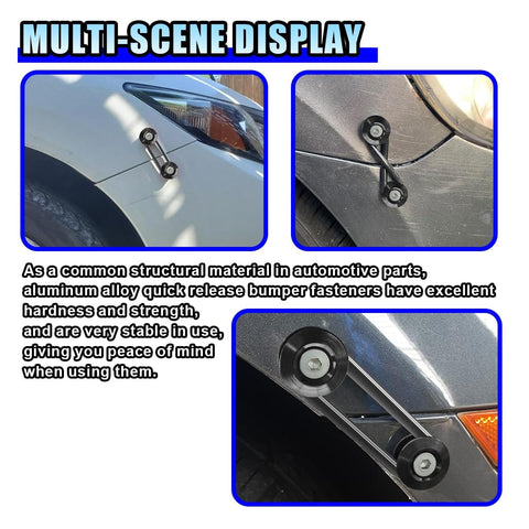 Heavy Duty Bumper Quick Release Clips Fasteners Kit For Front And Rear Bumpers Universal Fit For Most Cars Includes Washers And Stainless Steel Screws Easy Install Durable Aluminum Alloy With Rubber Seals Black on car bumper