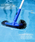Spa Jet Vacuum Pool Cleaning Kit With 8 Foot Adjustable Pole, Leaf Rake Net And Round Brush For Inflatable And Above Ground Pools, Hook Up To Garden Hose For Serious Suction, No Electricity Needed 12-inch round brush in pool